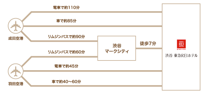 飛行機でお越しのお客様